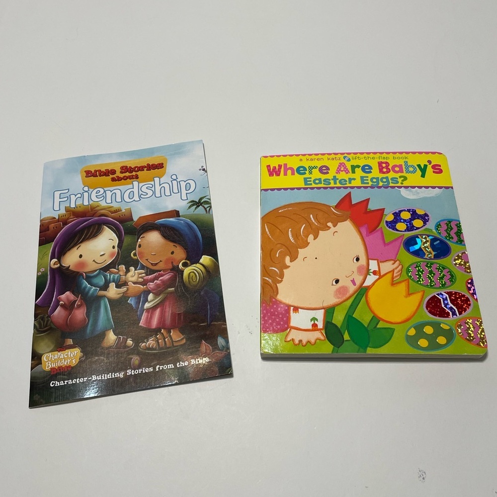 Lot of 2 Baby Story Books, Where Are Babys Easter Eggs? Bible Stories